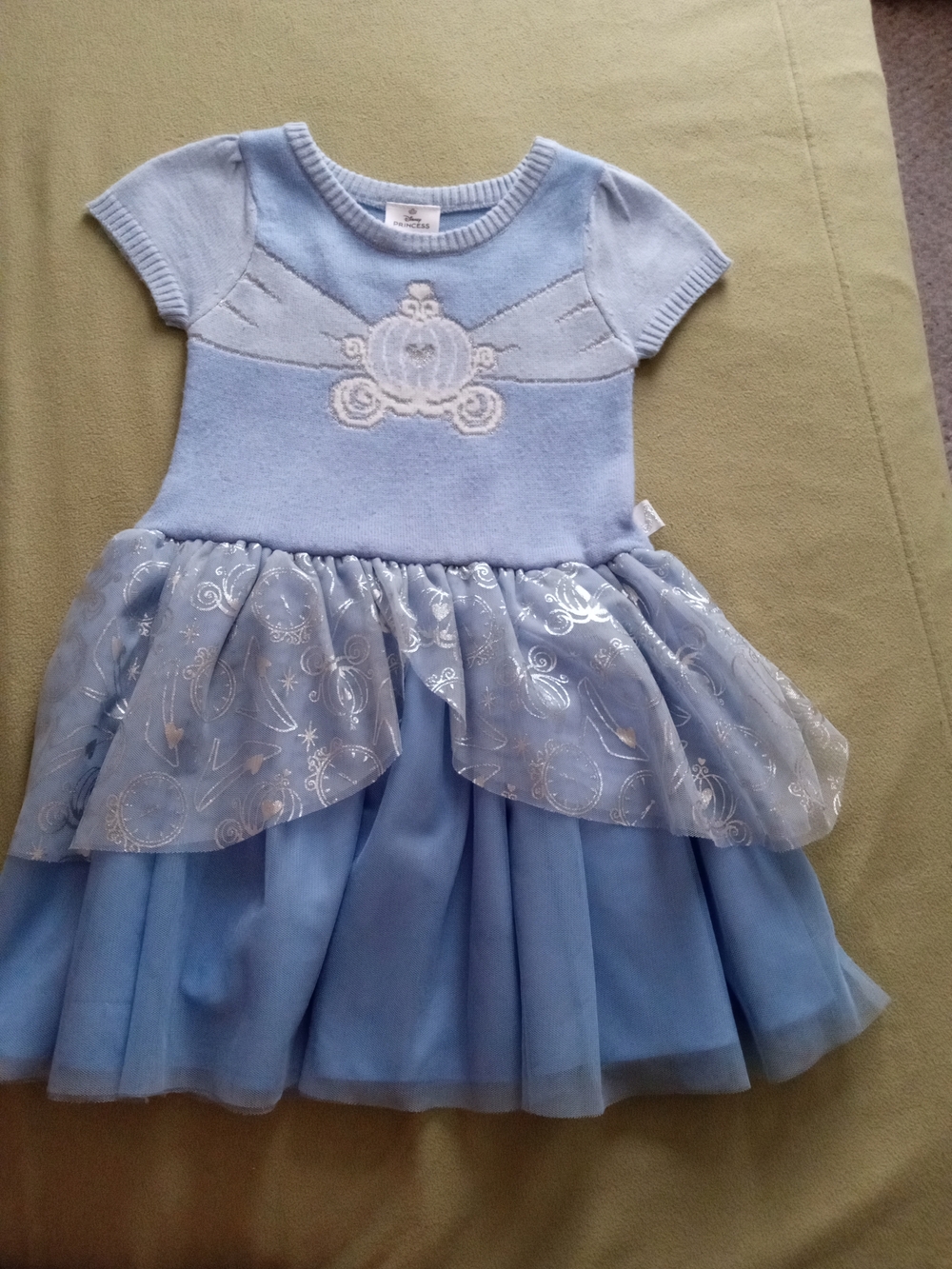 Light Blue Princess Cinderella Tulle Dress with Embroidered Carriage